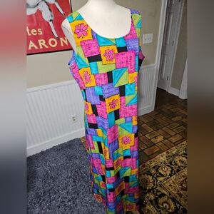 VTG 80s Kathie Lee Colorblock Retro Dress Size 12
